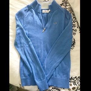 Vineyard Vines Blue Quarter-Zip Sweater